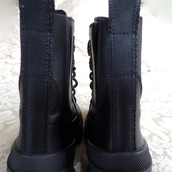 Sorel Black Lace Up Brex Waterproof Chunky Moto Boots 9 - Picture 5 of 12